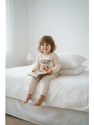 Aden Kids Mevsimlik Pamuklu Kumaş Karikatürlü Çocuk Pijama Takımı