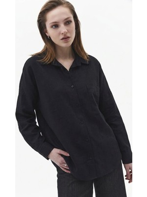 Paw Garage Kadın Perry Keten Gömlek Oversize