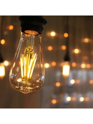 Mikasso Armut Dekoratif Retro Rustik Ampül E27 Standart Duy 220V Ev Cafe Aplik Abajur Tavan Ampül