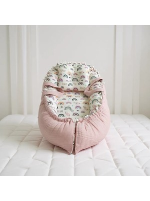 Buse Baby Home Pembe Babynest Ana Kucağı %100 Pamuk 0-10 kg Taşıma Kapasitesi ile Konforlu Kullanım