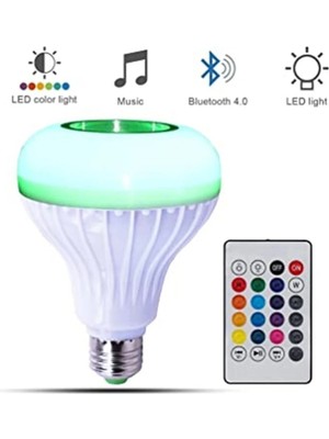 Mikasso Rgb Müzikli LED Disco Ampul-Bluetooth Hoparlör Bağlantılı Akıllı LED Ampul (Kumanda Dahildir)