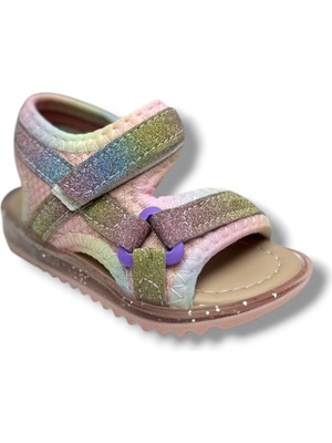 Arzen Bebe 224-26 Simli Cırtlı Anatomik Kız Bebek Sandalet 19-21