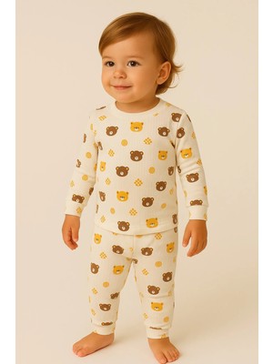 Aden Kids %100 Pamuk Unisex Çocuk Alt Üst Pijama Takımı | Uzun Kollu, Yumuşak ve Nefes Alan