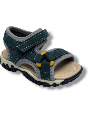 Arzen Bebe 228-26 Cırtlı Anatomik Erkek Çocuk Sandalet Petrol Gri 31-36