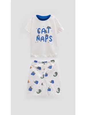 Aden Kids "kedili Desenli Bebek ve Çocuk Yazlık Pijama Takımı - Rahat ve Şirin 0-4 Yaş Unisex"