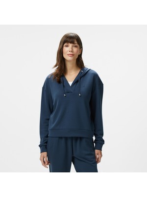 Nautica Kadın Lacivert Regular Fit Kapüşonlu Sweatshirt