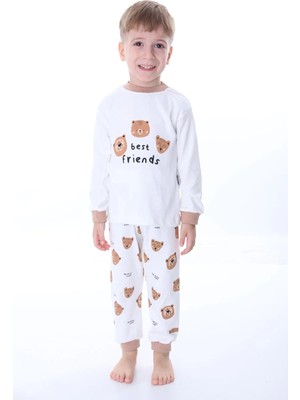 Aden Kids Kız Çocuk ve Erkek Çocuk Karikatür Baskılı Bebek ve Çocuk Pijama Seti