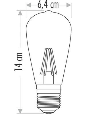 Mikasso CT-4350 Amber Rustik LED Ampul 4W E27 Duylu Dekoratif Filament Lamba 2700K