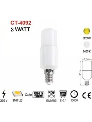 Mikasso Cata E14 LED Pil Ampul - CT-4092 Gün Işığı