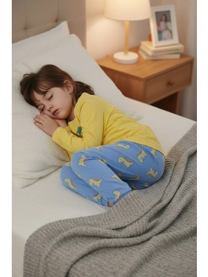 Aden Kids %100 Pamuk Çocuk Uzun Kollu Ince Pijama Takımı