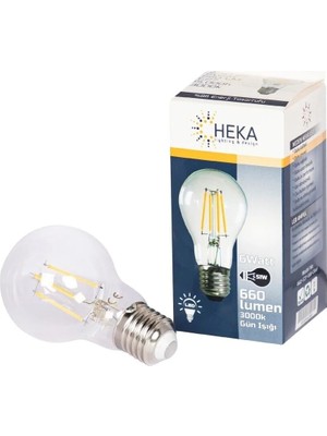Mikasso A60 6W 660LM E27 Şeffaf Ampul - 3000K Gün Işığı