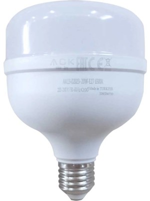 Mikasso 20W 220-240V E27 6500K Dob T100 LED Ampul