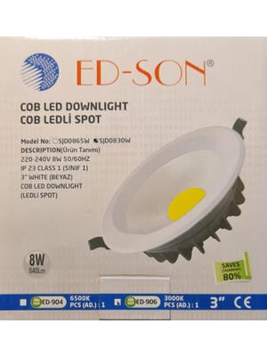 Ed-Son Cob Ledli Sıva Altı Spot 8W