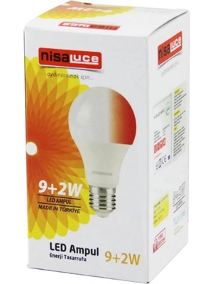 Mikasso 9+2W E27 Duy Beyaz-Kırmızı LED Ampul 1 Adet