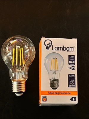 Mikasso 4 Watt E27 Duylu 3200 Kelvin Günışığı 350 Lümen Dimmerli A60 LED Rustik Ampul