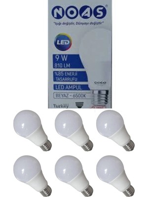 Mikasso 6 Parça Enerji Tasarruflu 9W Ampul