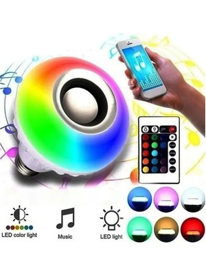 Mikasso Kumandalı Rgb LED Ampul & Bluetooth Hoparlör Müzik Çalar (LED=7W & HOPARLÖR=3W