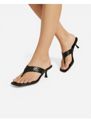 Steve Madden Soundview Black Leat Kadın Siyah Topuklu Terlik Soundview