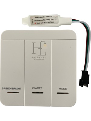 Hazar Led 12-24 Volt Tek Renk Pixel Şerit LED Kontrol Anahtarlı Duvar Tipi Kontrol Cihazı
