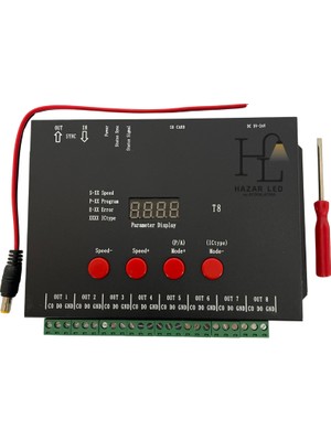 Hazar Led Pixel LED Kontrol Cihazı T-8000 Ttl 5-24 Volt