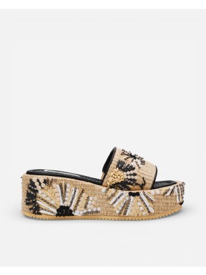 Steve Madden Decor-Emb Blk Kadın Natural-Black Topuklu Terlik Decor-Emb Blk