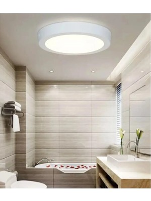 Mikasso 18 Watt LED Tavan Glop Banyo-Balkon-Tuvalet (Wc) Aydınlatması Lamba Armatür Tavan Aplik 6500K