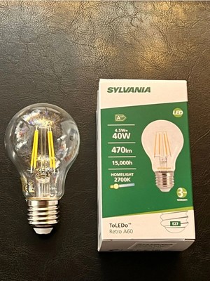 Mikasso 4.5 Watt 470 Lümen 2700 Kelvin Günışığı Sylvania A60 LED Rustik Ampul