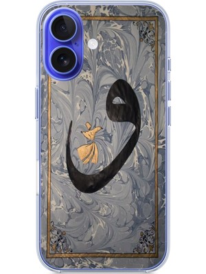 Le Balvo Iphone 16 Uyumlu Vav Harfi Gri Baskılı Silikon Kılıf