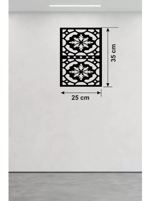 Sylar Mey Ithalat® Kar Tanesi ve Barok Desenli Ahşap Duvar Tablosu - 25X35 cm Lazer Kesim Pano