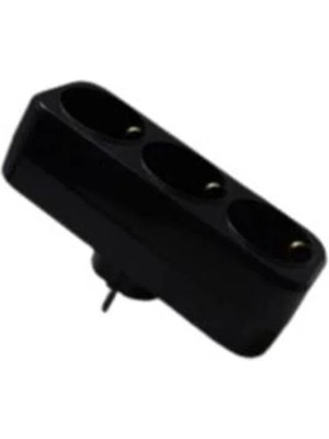 Mikasso Plus Üçlü Topraklı Fiş-Priz (Düz Tip) Siyah Beyaz