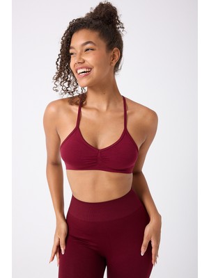 Forever More Dikişsiz Sporcu Sırt Detaylı Askılı Crop Büstiyer
