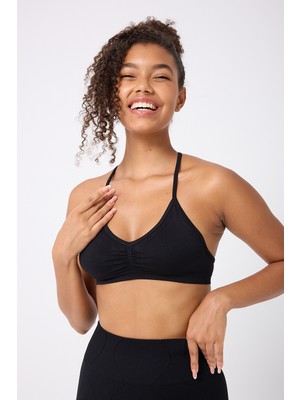 Forever More Dikişsiz Sporcu Sırt Detaylı Askılı Crop Büstiyer