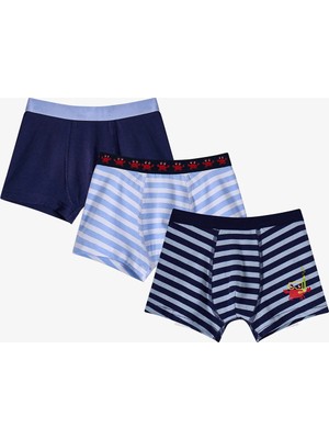 Penti Mavi Erkek Çocuk Çizgili Crab 3'lü Boxer