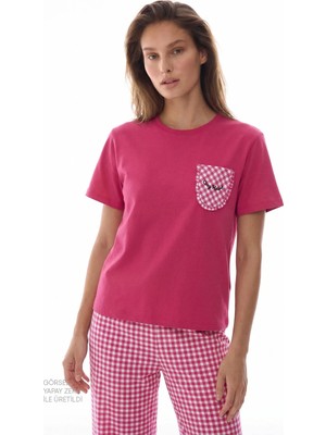 Penti Fuşya Cozy Heart Pamuklu Pantolon Pijama Takımı