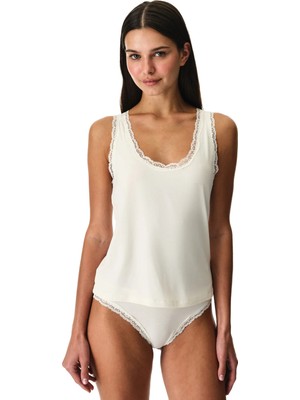 Penti Beyaz Lace Dantel Detaylı Tank Üst