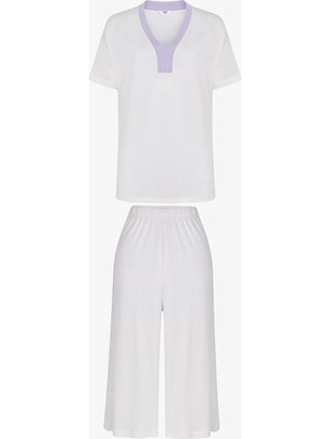 Penti Ekru Collagen Kapri Pijama Takımı