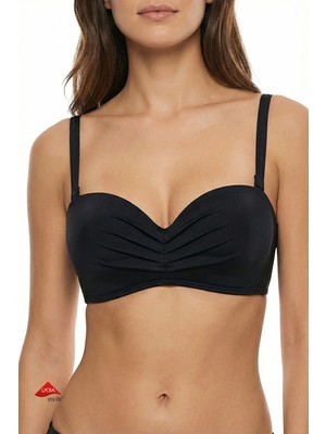 Penti Siyah Lotus Straplez Bikini Üstü