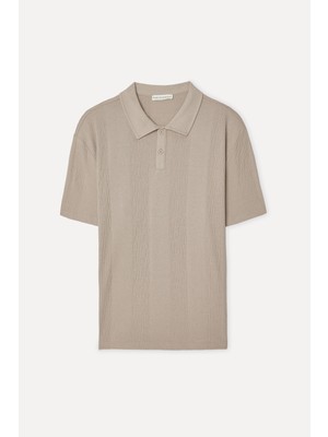 Mudo Erkek Vizon Rengi Comfort Fit Polo Yaka T-Shirt