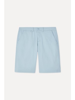 Mudo Erkek Mavi Straight Fit Chino Şort