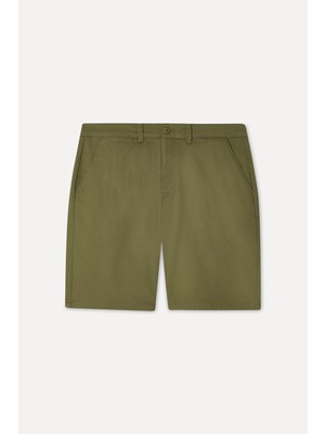 Mudo Erkek Haki Straight Fit Chino Şort