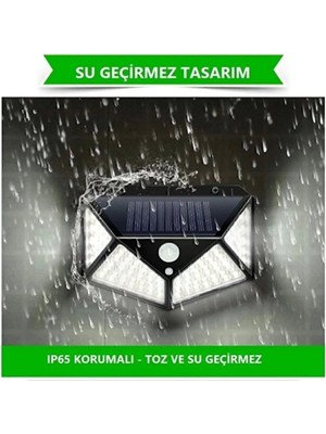 Mikasso 1 Adet Solar Güneş Enerjili Hareket Sensörlü 4 Taraflı Bahçe Garaj Ev Aydınlatma Lambası 484854