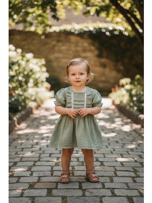Butik Kız Bebek %100 Pamuklu Müslin Kumaş Elbise