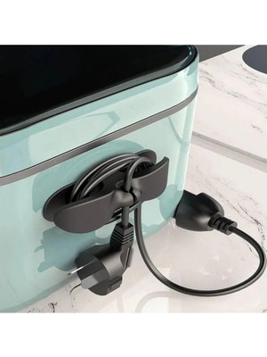 Mikasso Airfryer Kablo Sarma Aparatı 2 Adet Yapışkanlı Kablo Düzenleyici Airfry Fırın Rondo Elektrik