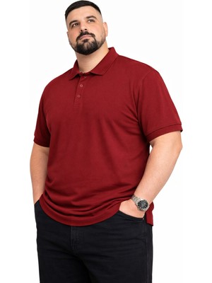 Castellotex Battal Boy Erkek Polo Yaka Kısa Kollu Basic Tişört Rahat Kalıp