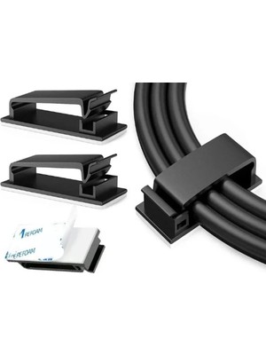 Mikasso Yapışkanlı Kablo Düzenleyici Klips 4lü Set