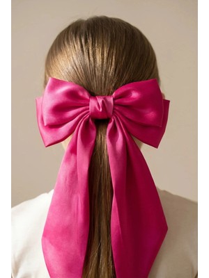 Bony Socks Uzun Fiyonk Detaylı Saç Tokası Pembe