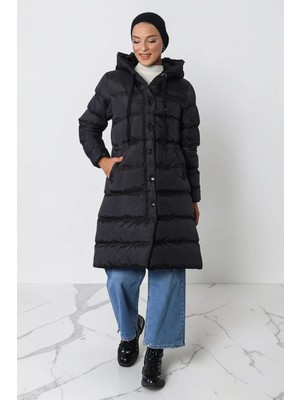 Missvalle Kapşonlu Şişme Mont Siyah M10361