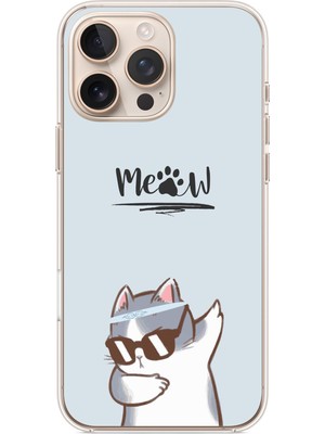 Le Balvo Iphone 16 Pro Max Uyumlu Miyav Baskılı Silikon Kılıf
