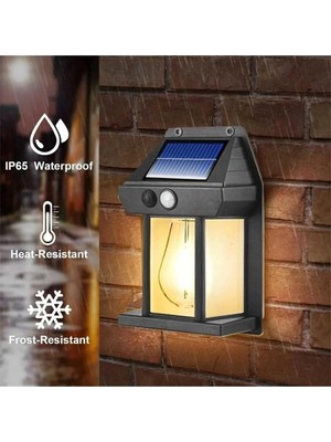 Mikasso Güneş Enerjili Bahçe LED Ampul Hareket Sensörlü Bahçe LED Su Geçirmez 3 Mod'lu Solar LED Unichrome