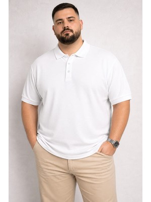 Castellotex Battal Boy Erkek Polo Yaka Kısa Kollu Basic Tişört Rahat Kalıp